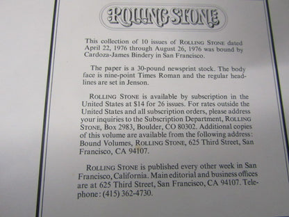 Gebundeld Boek: Rolling Stone, 1976